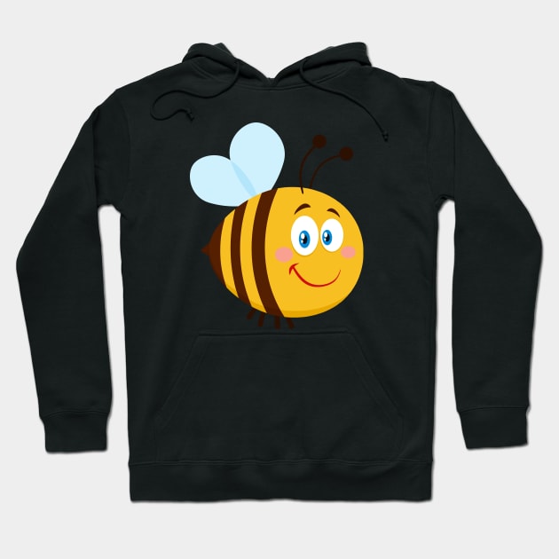 Cute Bee Cartoon Character Hoodie by HitToon